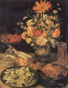 Georg Flegel Still Life with Flowers and Food oil painting reproduction